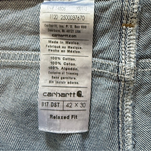 Carhartt Relaxes Fit Men’s Denim Jeans 42x30 - Picture 5 of 11
